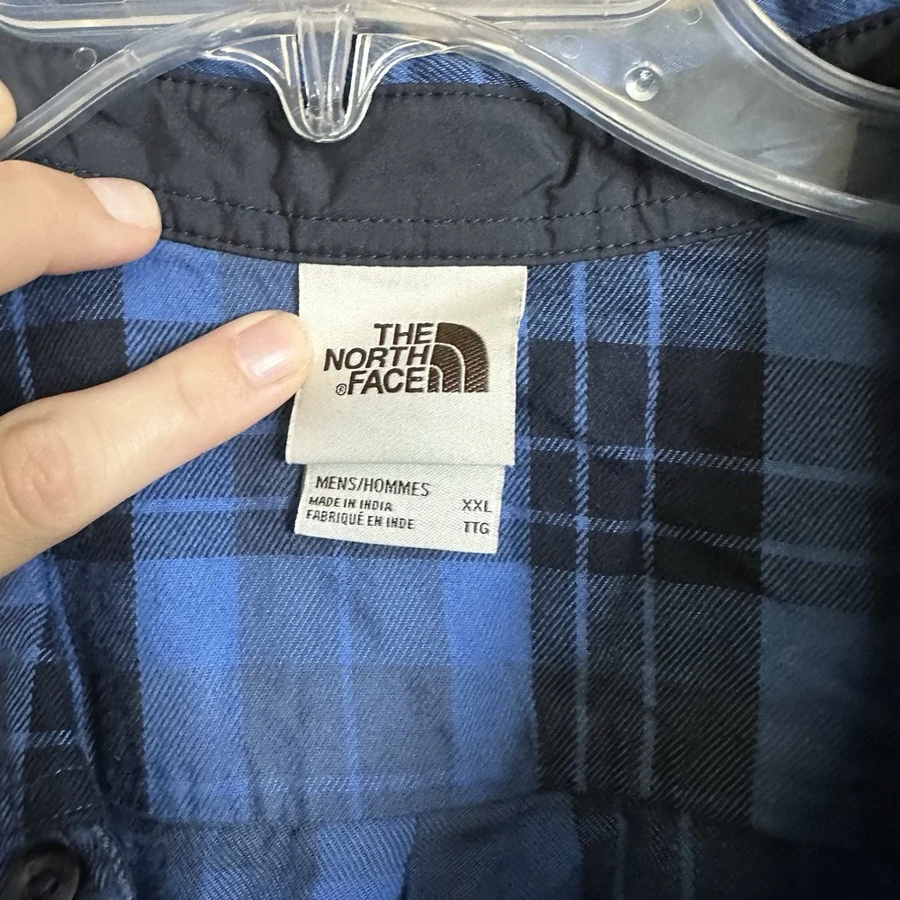 THE NORTH FACE Arroyo  Flannel Button-Down Shirt Sz XL Blue Lumberjack Outdoor